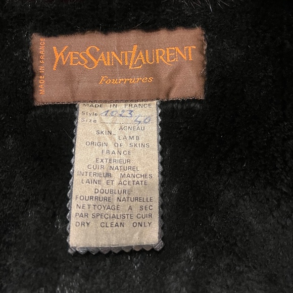 Made in France YvesSaintLauren, Lambskin w/ Mink Lining &Trim, Size M, Black - Picture 3 of 6